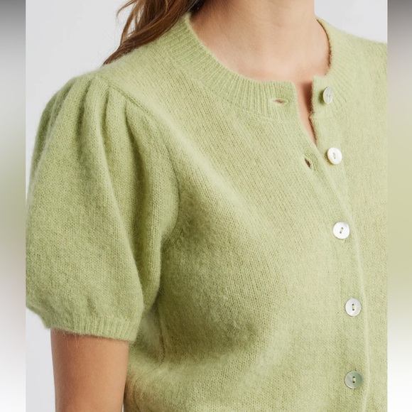 NWT DÔEN Anisa Alpaca-Blend Puff-Sleeve Cardigan - Picture 11 of 14